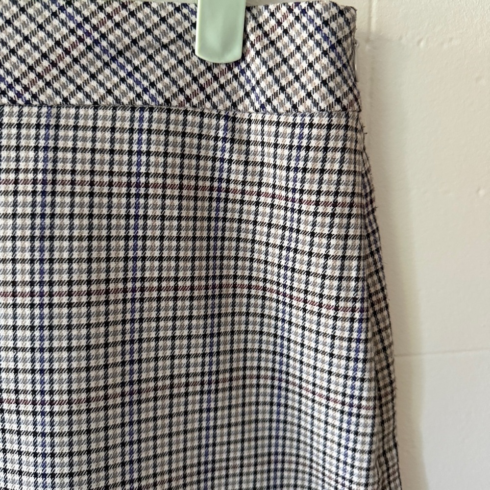 RW&CO. | Beige Houndstooth Mini Skirt | Classic Preppy Academia | Size 10 - Picture 5 of 9
